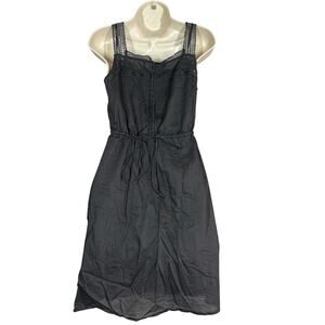 Converse Lace Trim Y2K Style Tank Dress Mini Casual Lined Gray - S